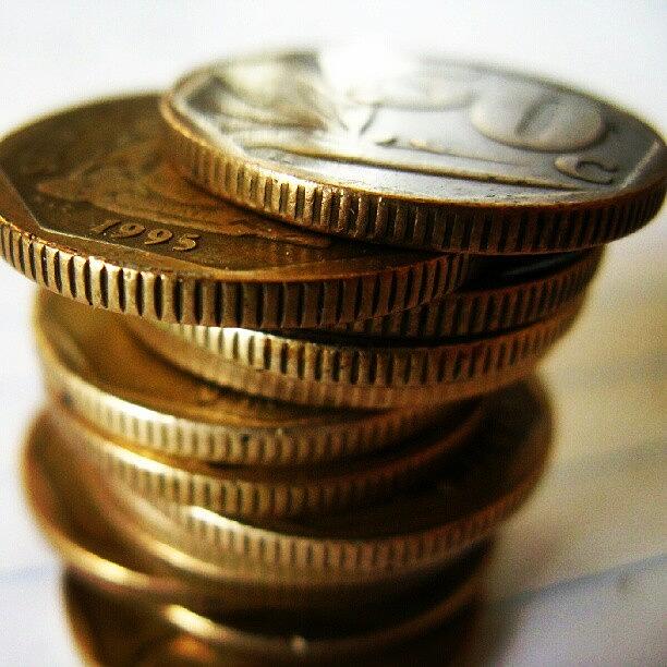 Coin Photograph - #money #cash #coins #50c #currency by Liz Grimbeek