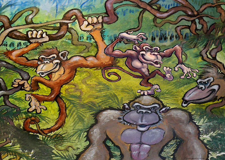 Monkey Business Painting by Kevin Middleton