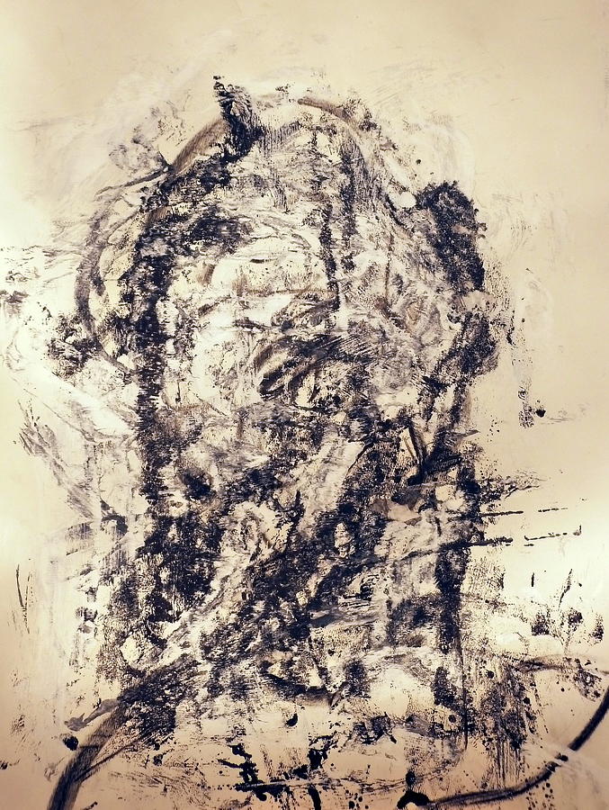 Monoprint Portrait 2 Painting by JC Armbruster