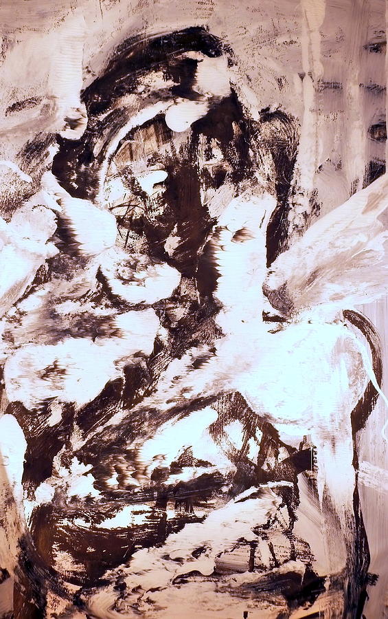 Monoprint Portrait 4 Painting by JC Armbruster
