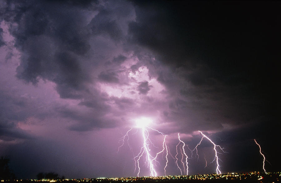 Monsoon Lightning Storm Ove Tucson, Arizona Photograph by Keith Kent ...