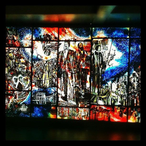 Metro Photograph - #montreal #metro #mural #glass #mall by Robert Campbell
