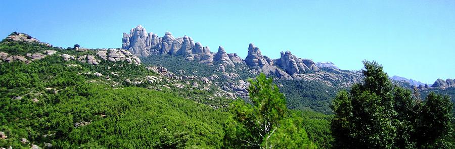Montserrat Mountain Range Panoramic View Near Barcelona Spain Photograph by John Shiron