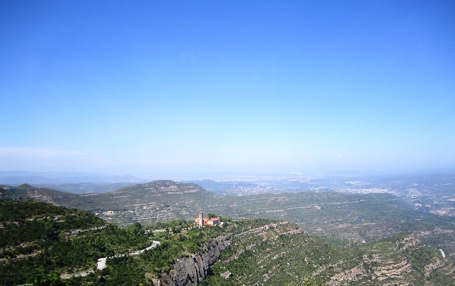 Montserrat View III As Far As Eye Can See in A Hazy Day At High Altitude in Spain Near Barcelona Photograph by John Shiron