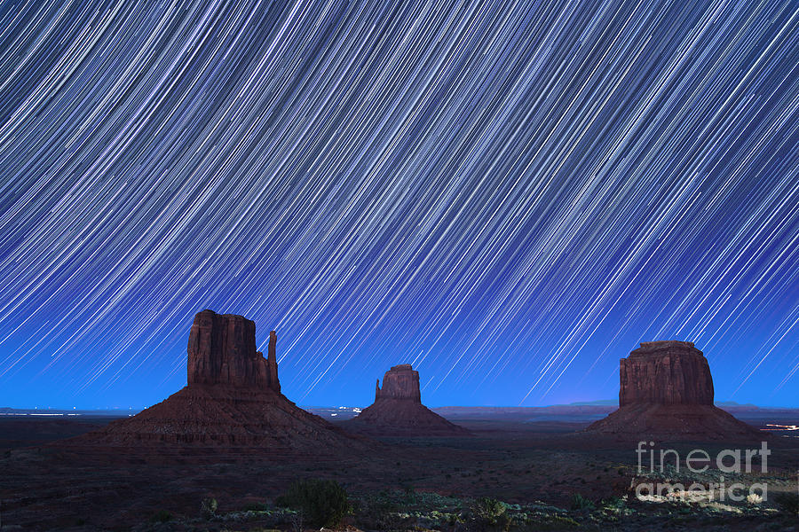 Abstract Photograph - Monument Valley Star Trails 1 by Jane Rix