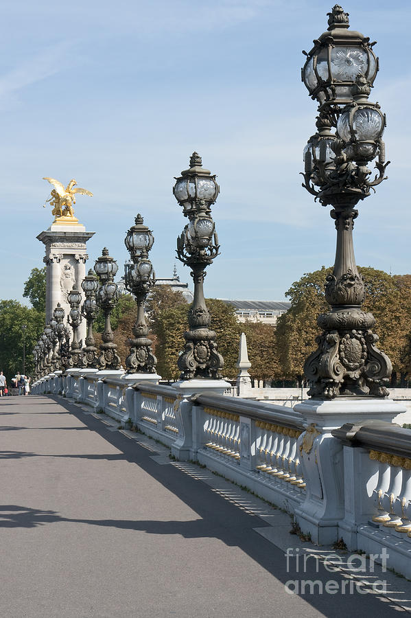 Lamp Photograph - Monumental streetlamps Pont Alexandre III Paris by Fabrizio Ruggeri