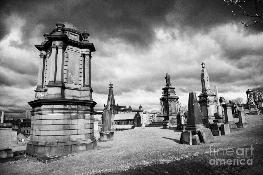 Monuments On The Summit Of Glasgow Necropolis Victorian Cemetery ...