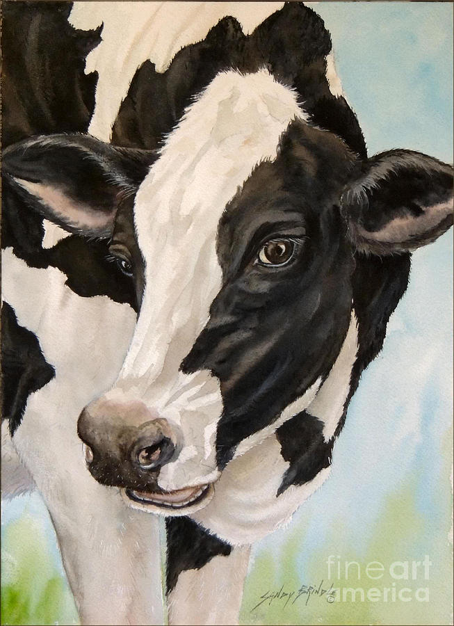 Moo...sold Painting by Sandy Brindle