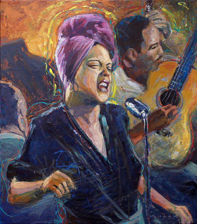 Jazz Painting - Mood Indigo by Dale Knaak