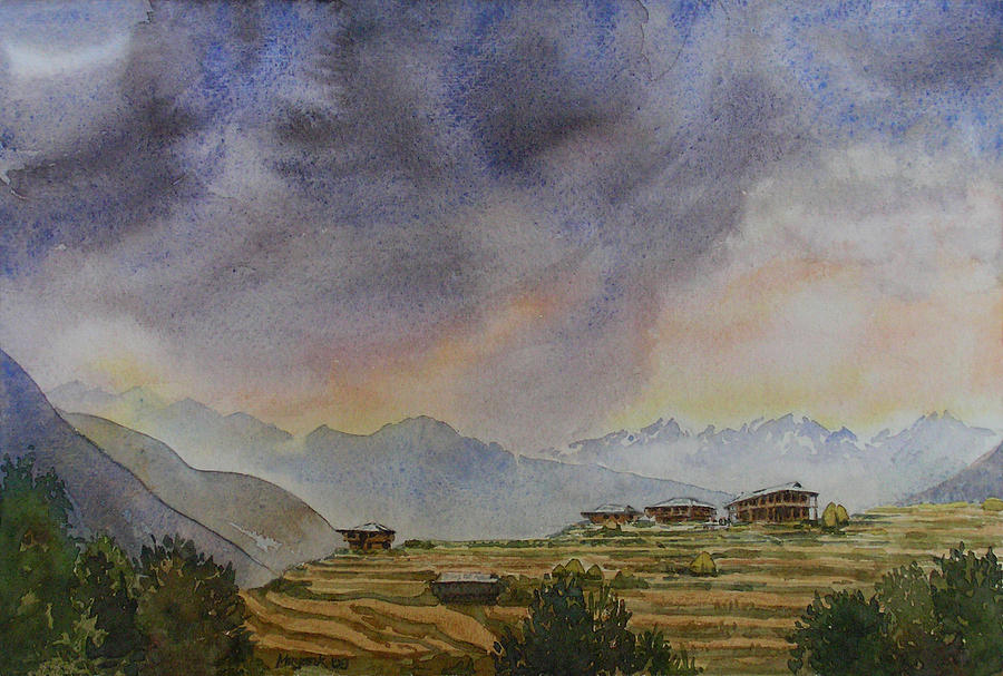 Moody Sky Over Kais Painting by Mayank M M Reid