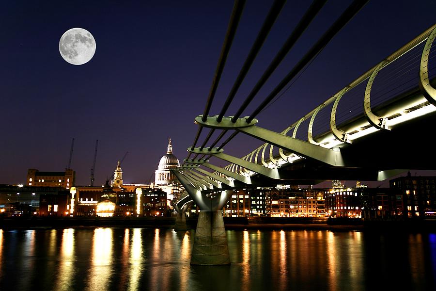 Moon and London Photograph by Francesco Riccardo Iacomino