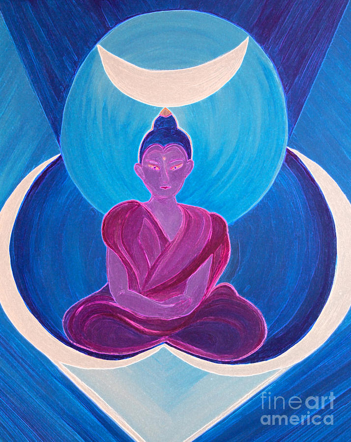 Moon Buddha by jrr Painting by First Star Art