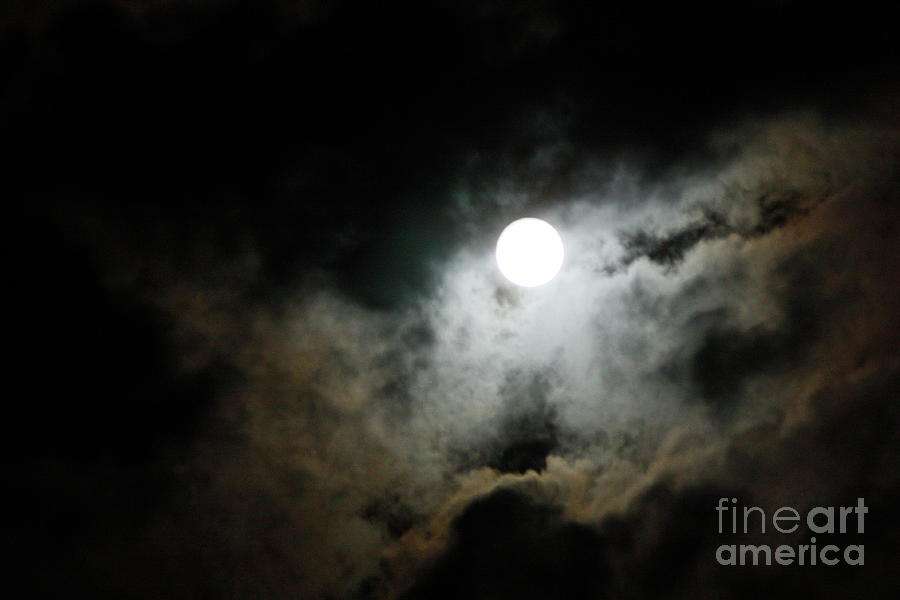 Moon in the scary cloud Photograph by Yumi Johnson