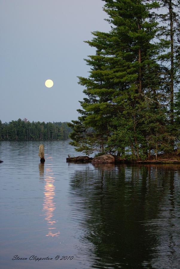 Moon Over Berry Lake Photograph by Steven Clipperton