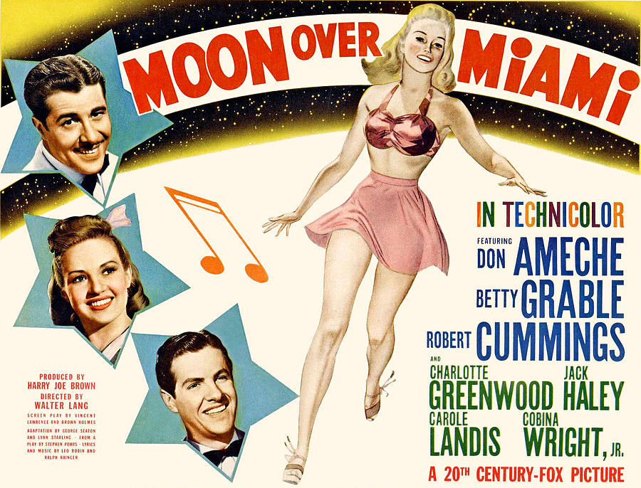 Movie Photograph - Moon Over Miami, Don Ameche, Betty by Everett