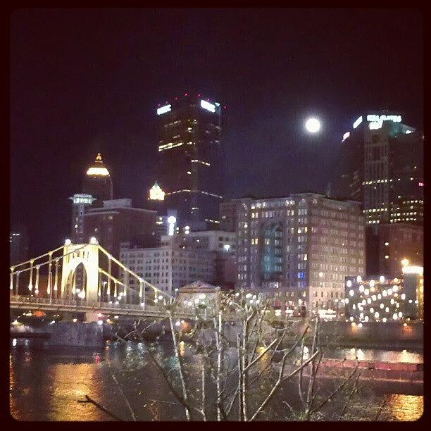 Moon Over Pittsburgh Photograph by Patrick Flynn