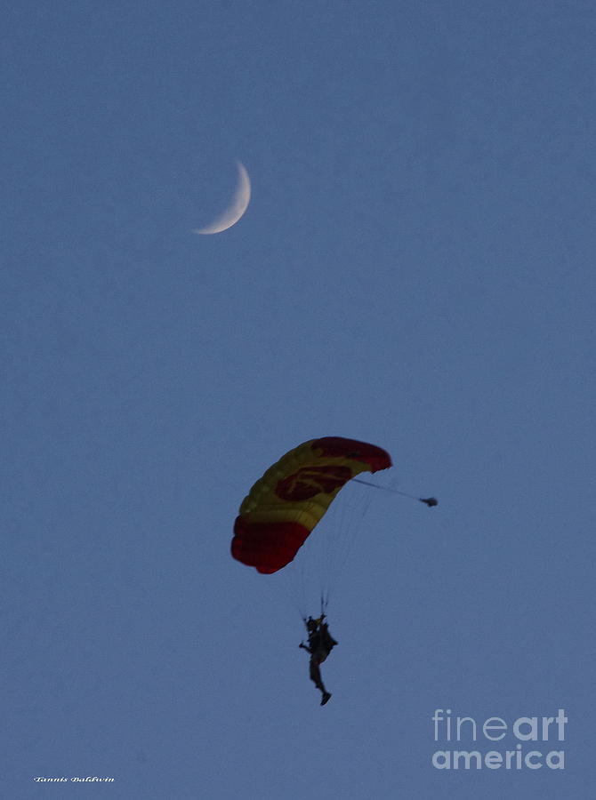 Moon over Skydiver Photograph by Tannis  Baldwin