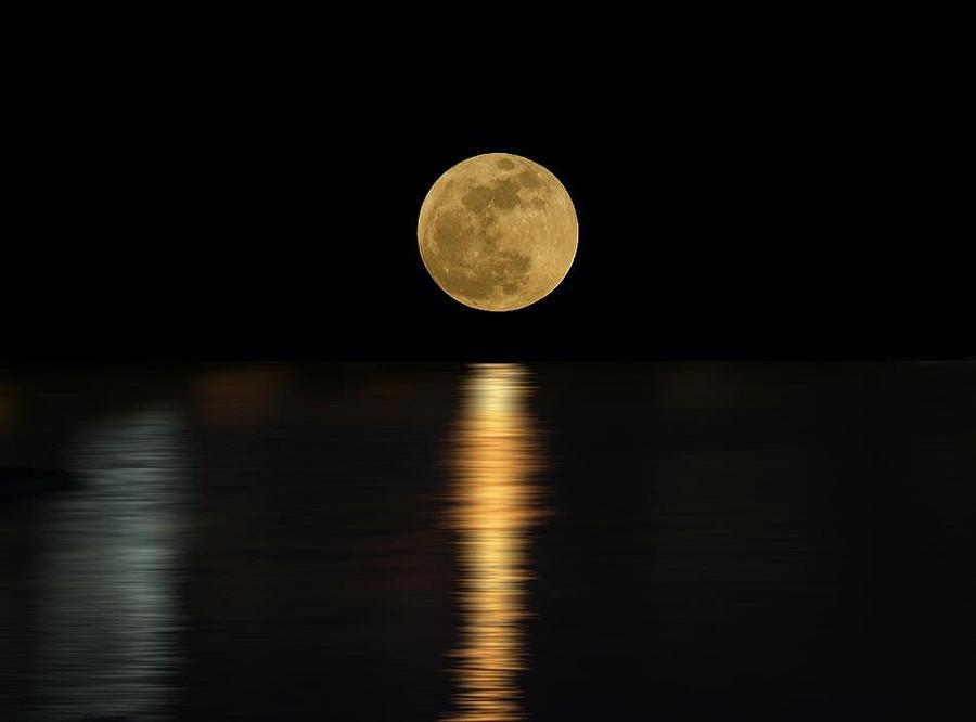 Moon Over Water Photograph