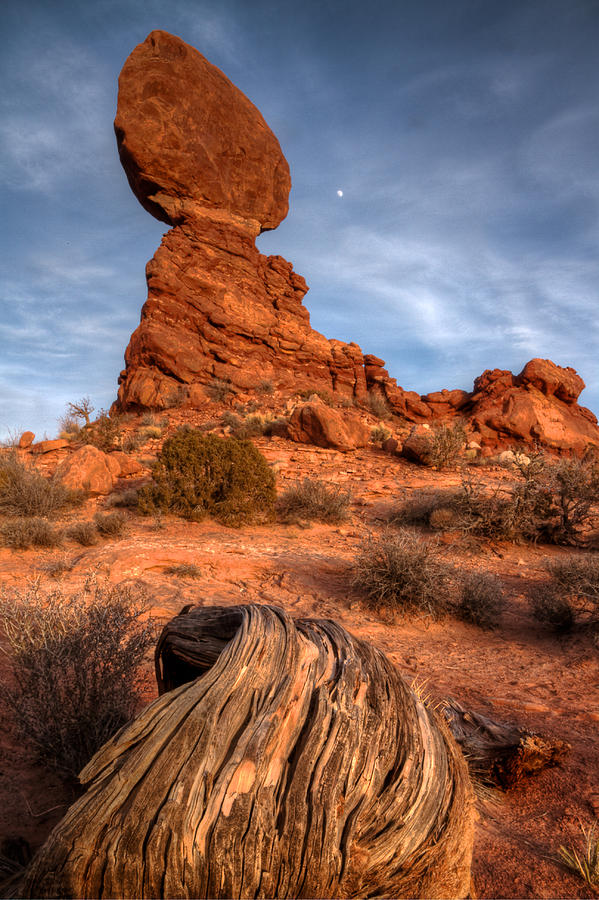 Moon Rising Over Balanced Rock Photograph by David Smith - Fine Art America