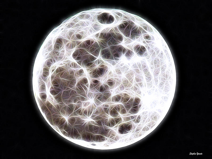Space Mixed Media - Moon by Stephen Younts