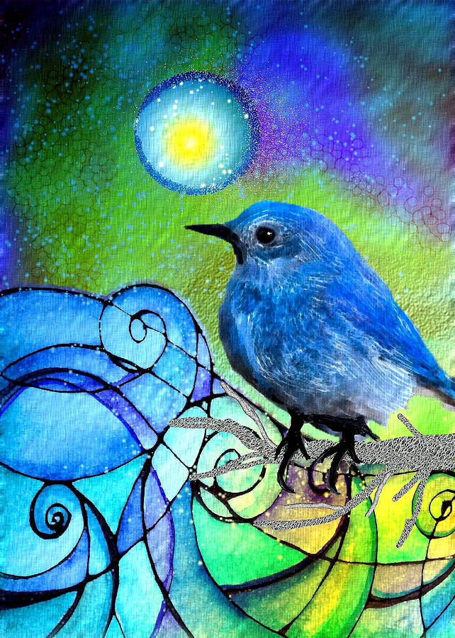 Bird Painting - Moonglow by Robin Mead