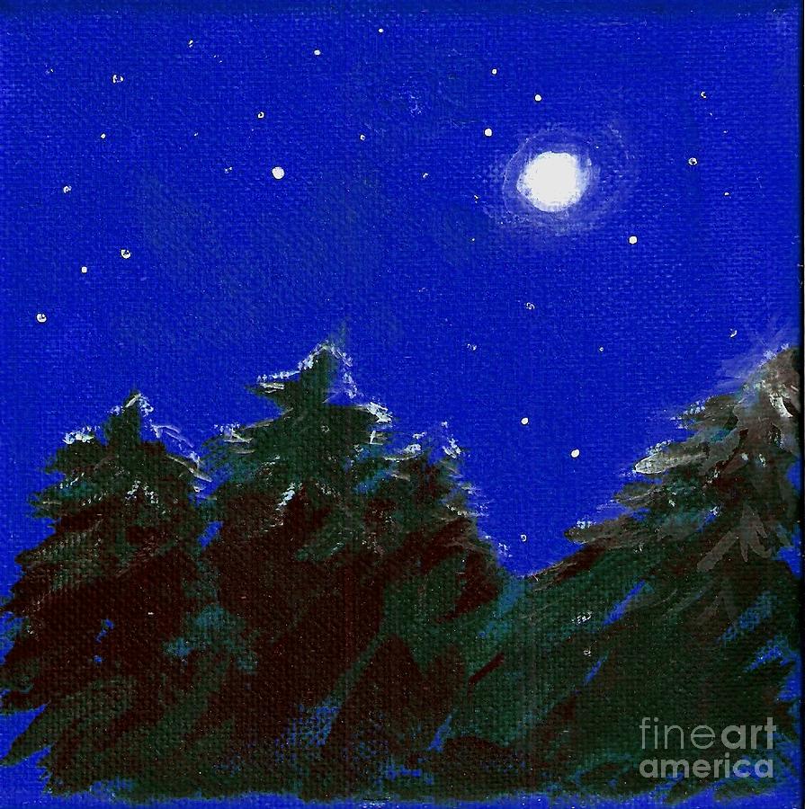 Super Moon Painting by Deb Stroh-Larson