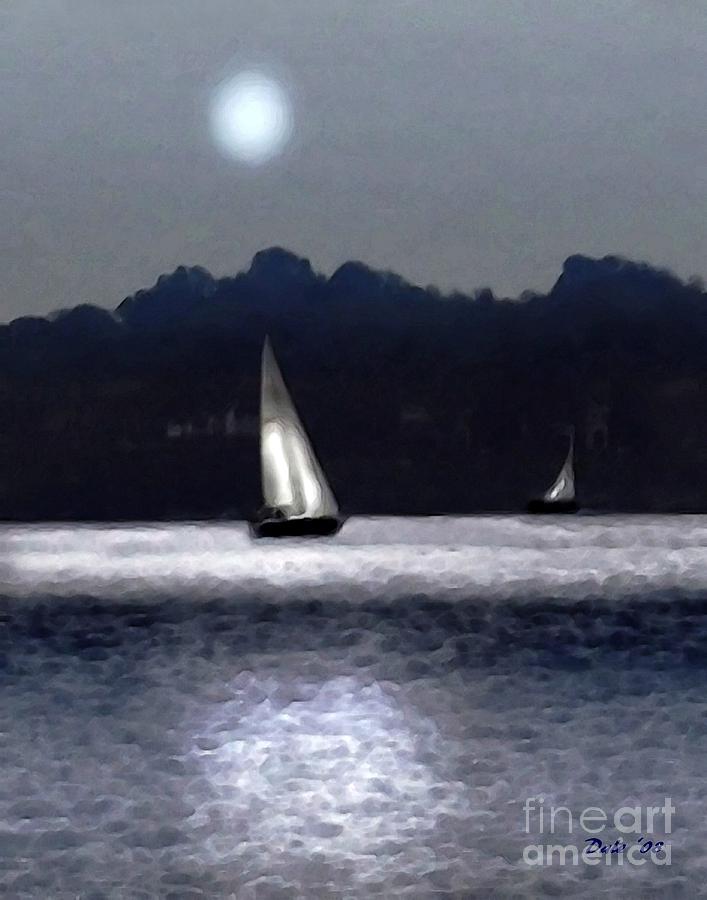 Moonlight Sail Digital Art by Dale   Ford