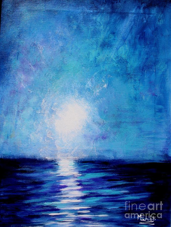 Moonlight Sea Painting