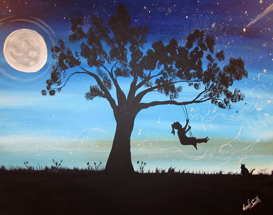 Moonlight Swinger Painting by Wendy Smith