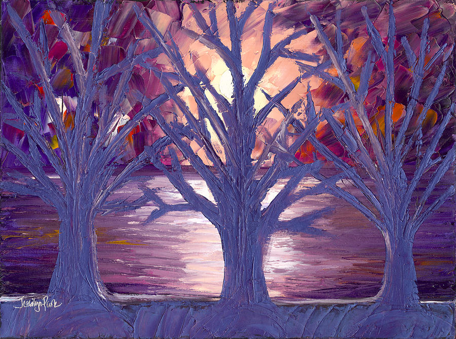Tree Painting - Moonlight Whispers by Jessilyn Park