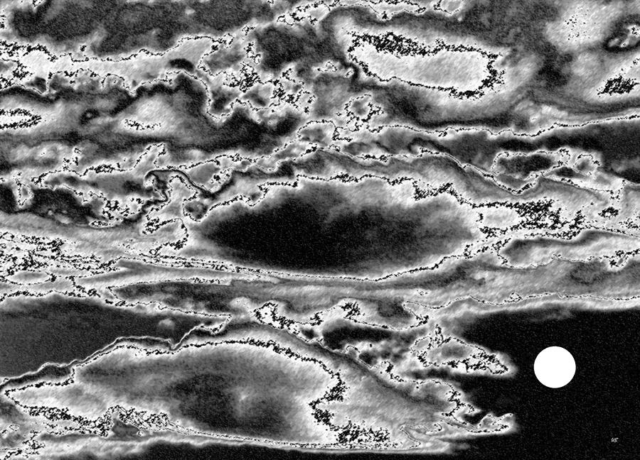 Moonlit Cloudy Night Digital Art by Will Borden