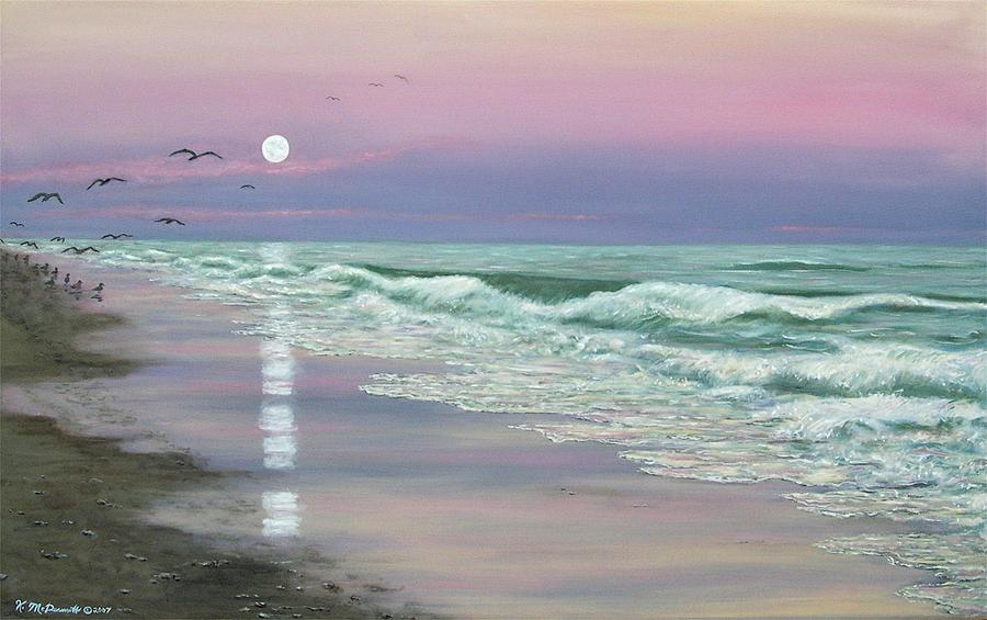 Moonrise - Golden Mile Painting by Kathleen McDermott