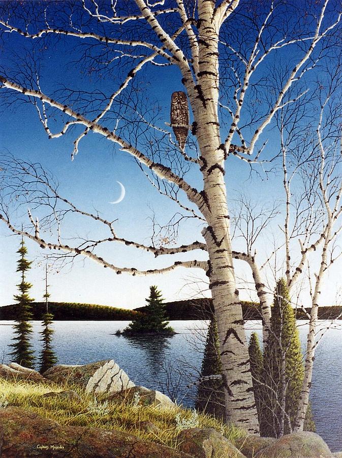 Moonrise Painting by Conrad Mieschke