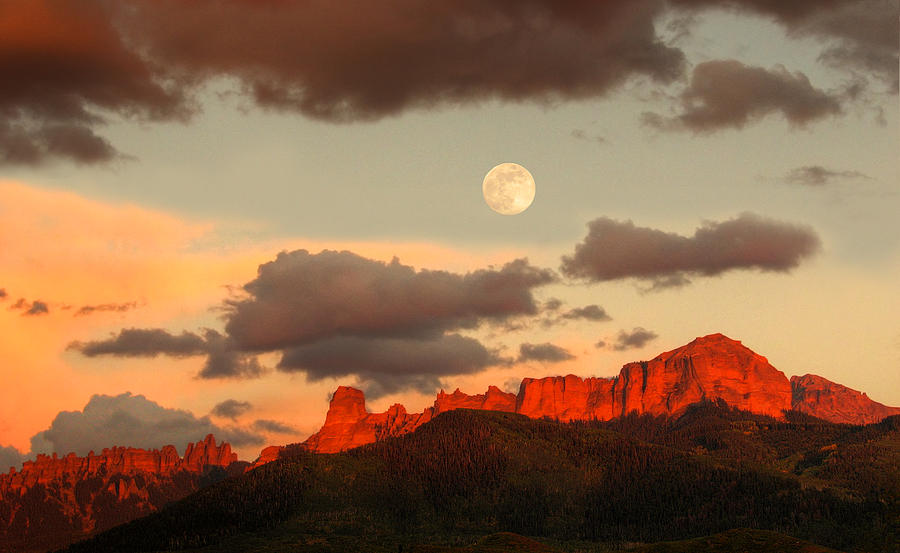 Moonrise Over Cimarron Photograph by Rick Wicker