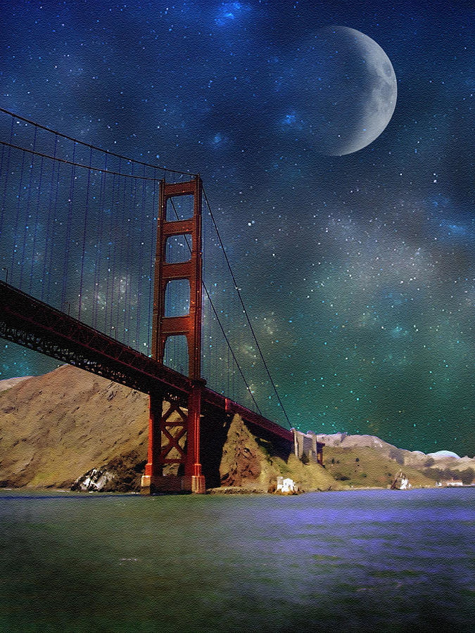 Moonrise over the Golden Gate Photograph by Ellen Heaverlo
