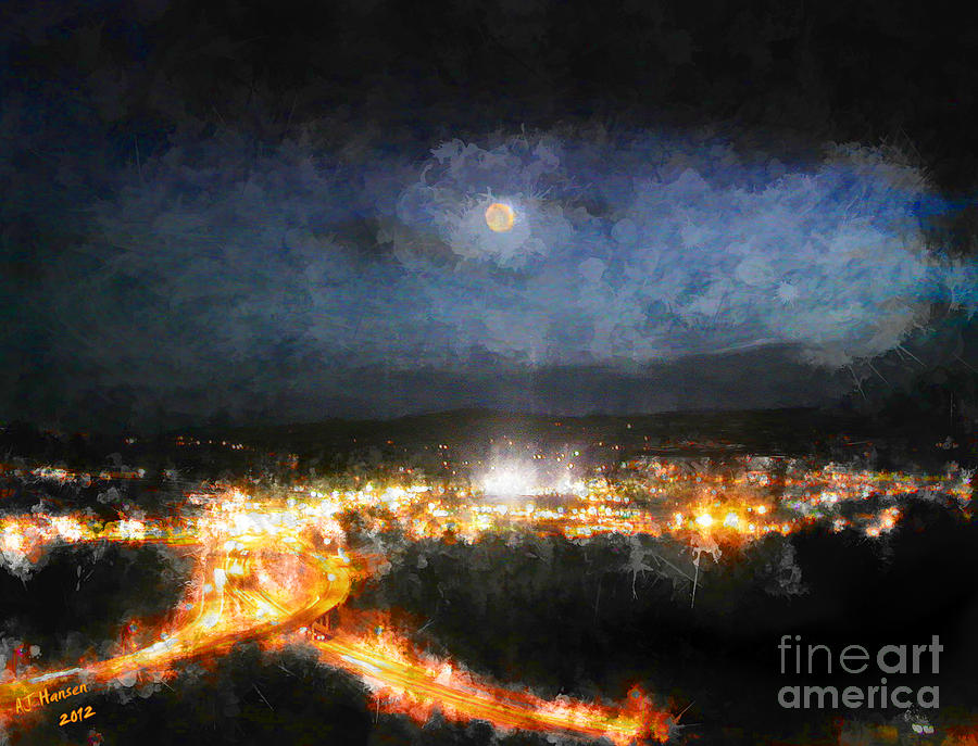 Aj Hansen Photograph - Moonshine Over Prescott by Arne Hansen