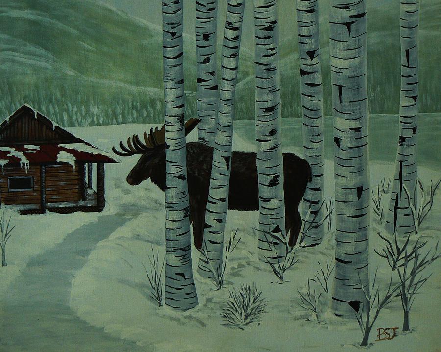 Winter Painting - Moose Lake by Barbara St Jean