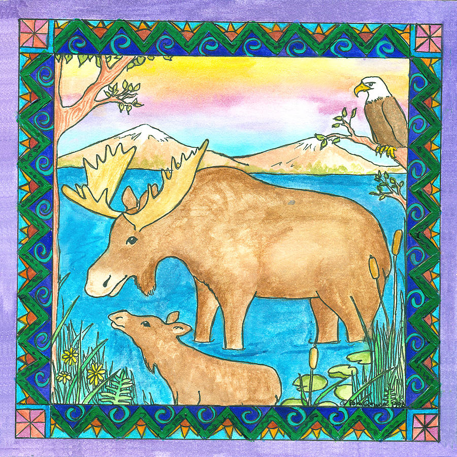 Moose Painting by Pamela  Corwin