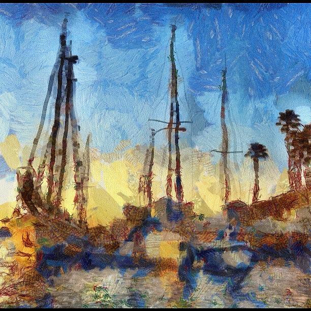 Impressionism Photograph - More #fun With #autopainter #boats #lbc by Debi Tenney