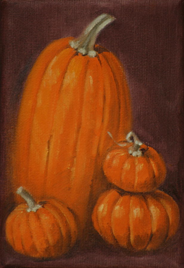 Fall Painting - More Pumpkins by Linda Eades Blackburn