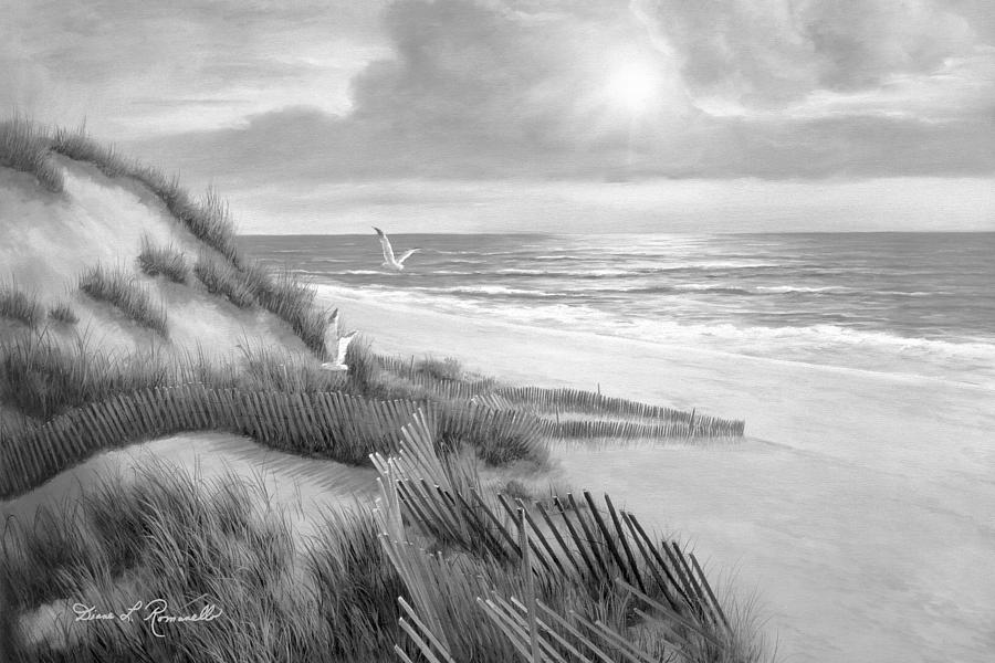 Mornig Meditations  BLACK AND WHITE Painting by Diane Romanello