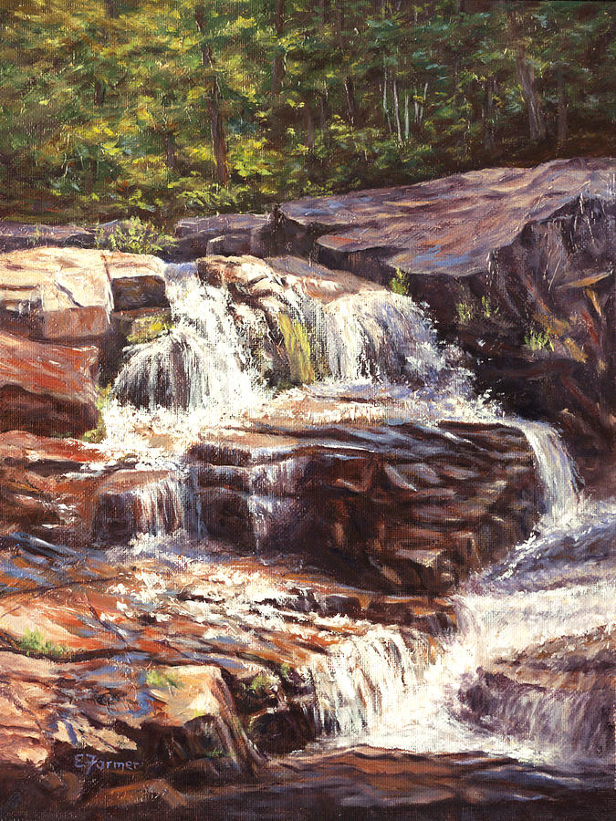 Morning Commute, Jackson Falls NH Painting by Elaine Farmer