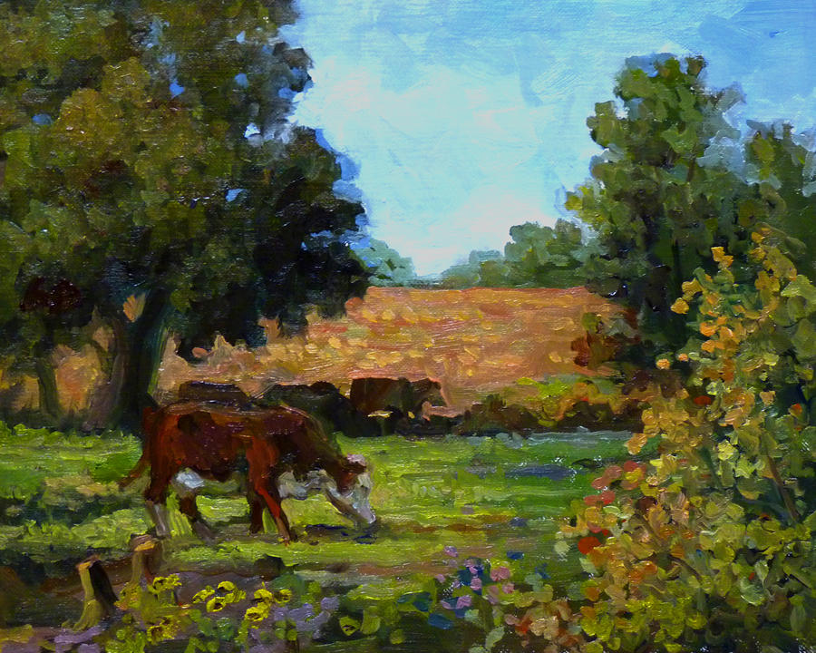 Morning Grazers Painting by Nora Sallows