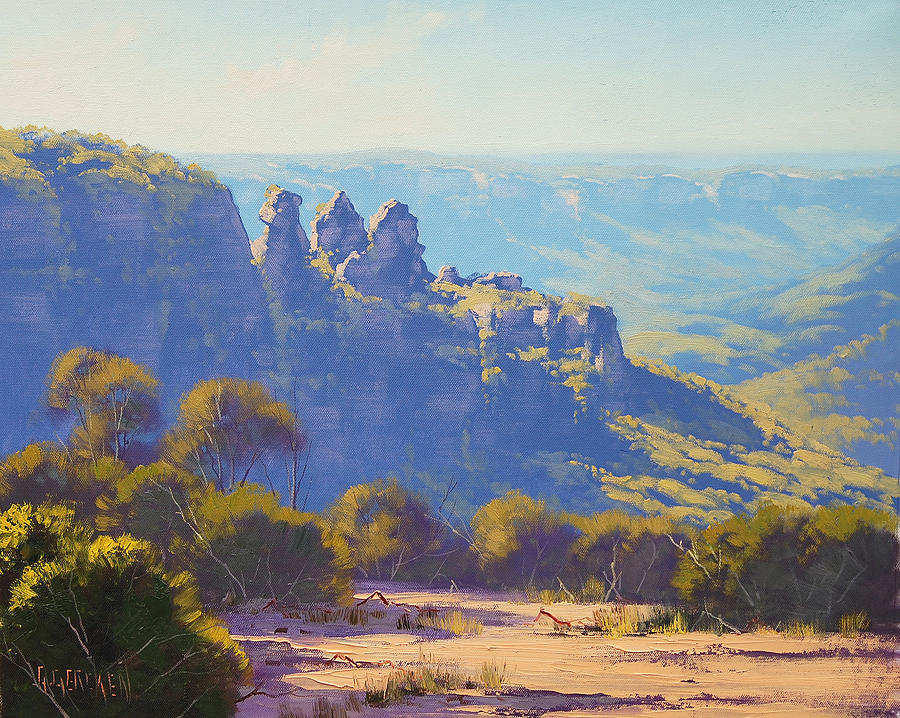 Three Sisters Painting - Morning Light Three Sisters by Graham Gercken