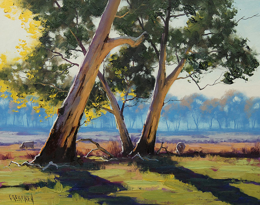 Tree Painting - Morning lit Gums by Graham Gercken