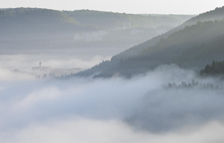 Morning mist - Fog in Donautal valley Photograph by Matthias Hauser