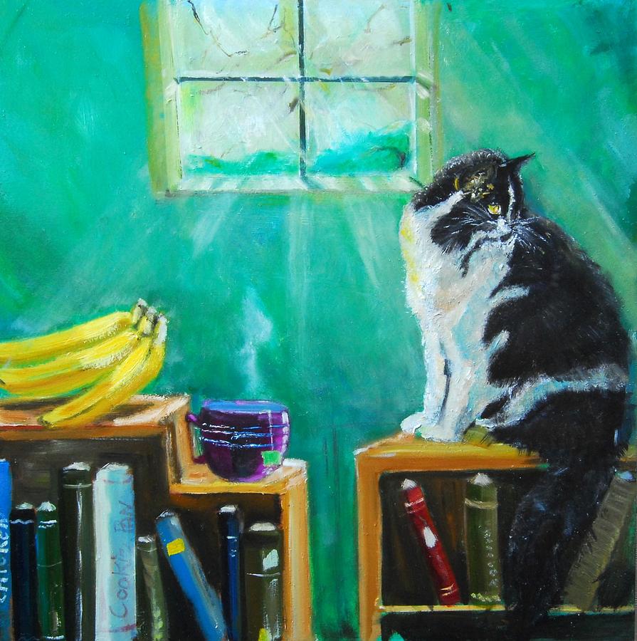 Morning Tea with Luna Painting by Terrence  Howell