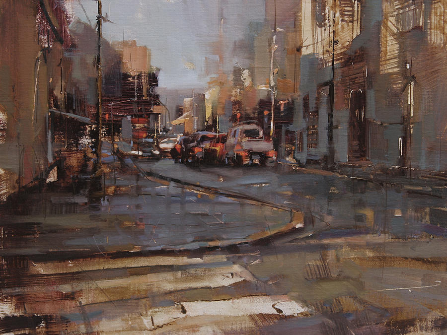 Morning Traffic Painting by Tibor Nagy