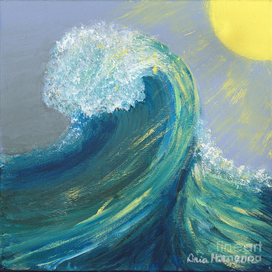Morning Wave Painting by Ania M Milo