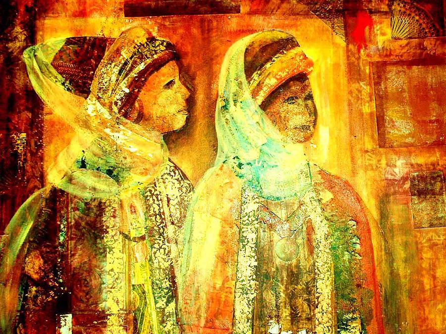 Moroccan Women Collage Mixed Media by Patricia Rachidi